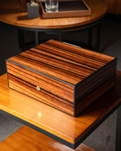 
                      
                        Load image into Gallery viewer, Elie Bleu Classic Woods &quot;Macassar Ebony&quot; Humidor (75 Cigars)
                      
                    