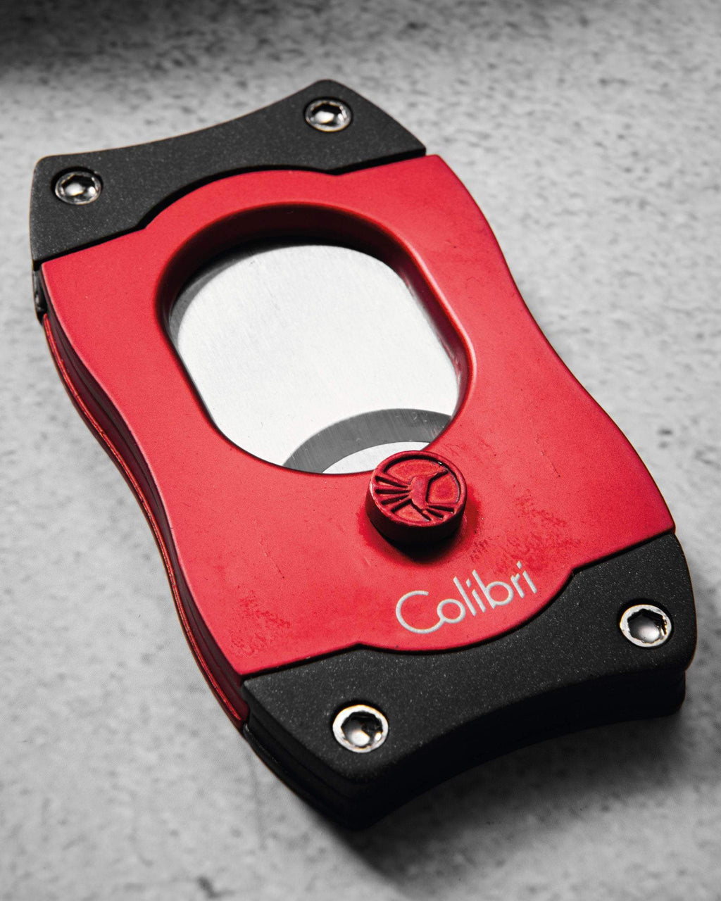 Colibri Straight Cutter Black + Red Blades - The Cigar Shop